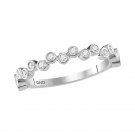 10k White Gold Womens Round Diamond Stackable Band Ring 1/4 Ct