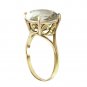 14K Solid Gold Ring with Natural 12.0 mm Round Green Amethyst Gemstone Womens