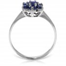 0.66 Ct 14K Solid White Gold Ring Natural Sapphire Anniversary Bridal Size 5-11