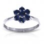 0.66 Ct 14K Solid White Gold Ring Natural Sapphire Anniversary Bridal Size 5-11
