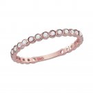 14kt Rose Gold Womens Round Diamond Stackable Band Ring 1/5 Cttw