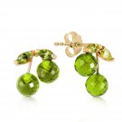 Stunning Womens 2.9 CTW 14K Solid Gold Cherry Crush Peridot Gemstone Earrings