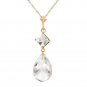 5.5 CTW 14K Solid Gold Delight In November White Topaz Necklace