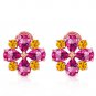 4.85 Carat 14K Solid Rose Gold French Clips Earrings Pink Topaz Citrine