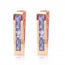 14K Solid Rose Gold Beautiful Tanzanite Huggie Oval Earrings 0.95 Ct