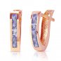 14K Solid Rose Gold Beautiful Tanzanite Huggie Oval Earrings 0.95 Ct
