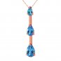 Womens Stylish Gemstone 14K Solid Rose Gold Necklace with Natural Blue Topaz