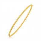 Solid 14k Yellow Gold Thin Textured Stackable Bangle Womens Genuine Bracelet