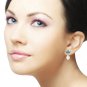 9.5 CTW 14K Solid White Gold Dangling Earrings pearl Blue Topaz