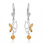 0.8 Carat 14K Solid White Gold Irena Citrine Earrings