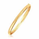 Classic Bangle in Solid Real 14k Yellow Gold (5.0mm) Womens Genuine Bracelet