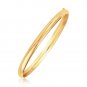 Classic Bangle in Solid Real 14k Yellow Gold (5.0mm) Womens Genuine Bracelet