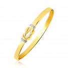 Intertwined Knot Slip On Bangle in 14k Two-Tone Gold (5.0mm) Womens Bracelet