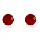 14K Solid Rose Gold Stud Earrings with  Natural rubyes
