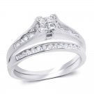 10k White Gold Womens Diamond 0.50 CT Wedding Engagement RING BAND SET Size 5-11