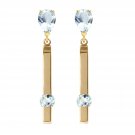 4.25 CTW 14K Solid Gold Bar Peridot Drop Earrings