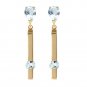 4.25 CTW 14K Solid Gold Bar Peridot Drop Earrings
