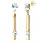 4.25 CTW 14K Solid Gold Bar Peridot Drop Earrings