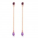 3.15 CTW 14K Solid White Gold Chandelier Earrings Natural Amethyst