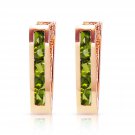 1 Carat 14K Solid Rose Gold Oval Huggie Earrings Peridot