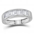 Baguette Diamond Vintage Style Wedding BAND RING 14k White Gold 0.50 CT Carat