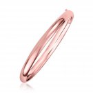 Real Solid 14k Rose Gold Fancy Shiny Dome Bangle Womens Genuine Fashion Bracelet