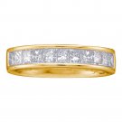 14kt Yellow Gold Princess Channel-set Diamond Single Row Wedding Band Size 8