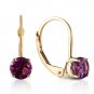 1.2 Carat 14K Solid Gold Iris Amethyst Earrings Natural Gemstone Womens Girls