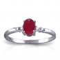 0.51 Carat 14K Solid White Gold Ring Natural Diamond Ruby Genuine Gemstone
