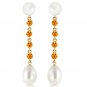 11 Carat 14K Solid Gold pearly View Citrine pearl Earrings Gemstone Jewelry
