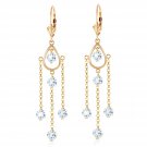 3 Carat 14K Solid Gold Chandelier Earrings Natural Aquamarine