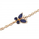 0.6 Carat 14K Solid Gold Butterfly Bracelet Sapphire