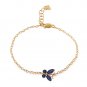 0.6 Carat 14K Solid Gold Butterfly Bracelet Sapphire
