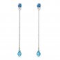 3.15 Carat 14K Solid White Gold Chandelier Earrings Natural Blue Topaz