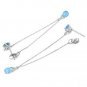 3.15 Carat 14K Solid White Gold Chandelier Earrings Natural Blue Topaz