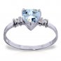 0.98 Carat 14K Solid White Gold Ring Natural Aquamarine Diamond Anniversary