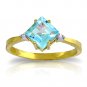 1.77 CTW 14K Solid Gold Ring Diamond Blue Topaz Gemstone Womens Size 5-11