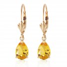 2.85 Carat 14K Solid Gold Extravaganza Citrine Earrings Cute Fashion Jewelry