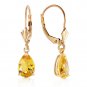 2.85 Carat 14K Solid Gold Extravaganza Citrine Earrings Cute Fashion Jewelry