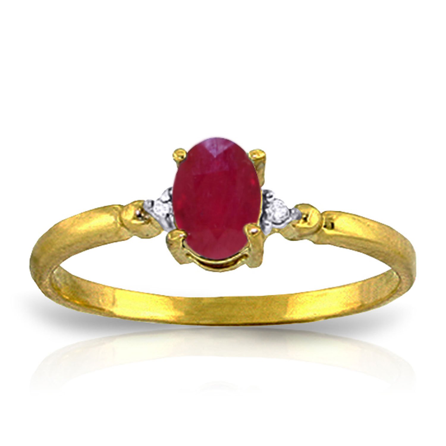 0.51 CTW 14K Solid Gold Ring Natural Diamond Ruby Genuine Gemstone Size