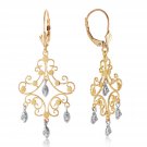0.04 Carat 14K Solid Gold Chandelier Diamond Gemstone Earrings Womens Girls