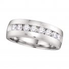 1.00 CT Men's Authentic Diamond Wedding Band RING Solid 14k White Gold Size 8-13