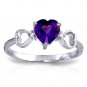 Womens 0.96 Carat 14K Solid White Gold Same Old Song Amethyst Diamond Ring