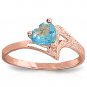 0.95 Ct 14K Solid Rose Gold Ring Natural Blue Topaz Anniversary Bridal Size 5-11