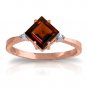 1.77 CTW 14K Solid Rose Gold Espirit Garnet Diamond Ring Womens Size 5-11