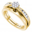 Diamond Bridal Wedding Engagement RING Set 0.25 Cttw Solid 14k Yellow Gold