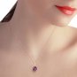 14K Solid Rose Gold Necklace with Natural Amethysts