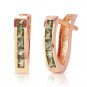 1.3 Carat 14K Solid Rose Gold Huggie Earrings Green Natural Sapphire