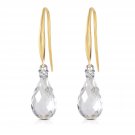 4.6 CTW 14K Solid Gold Impressions White Topaz Diamond Earrings Cute Fashion