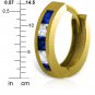 1.26 Carat 14K Solid Gold Hoop Earrings Natural Sapphire White Natural Gemstone